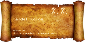 Kandel Kolos névjegykártya